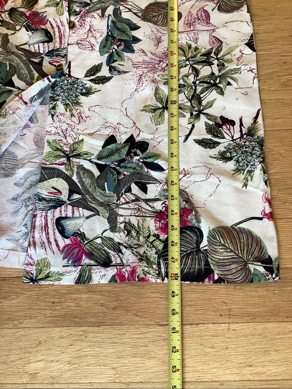 Floral Print Linen/Viscose Maxi Dress With Long Roll Up Sleeves - Picture 8 of 9